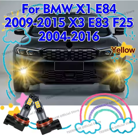 2x LED H8 H11 Fog Light Bulb 12V Car FogLamp 3000K Yellow For BMW X1 E84 2009-2015 X3 E83 F25 2004-2