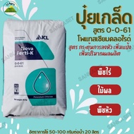 (ยกกระสอบ25kg) 0-0-61 แม่ปุ๋ยเกล็ด โพแทสเซียมคลอไรด์ 25 Kg. เพิ่มขนาด เร่งหัว ระเบิดหัว เพิ่มแป้ง เพ