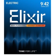 Electric Guitar String Set ELIXIR 9, ELIXIR 10 - High Quality Electric Guitar Strings, Genuine Produ