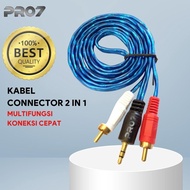 { PRO777 } 2 IN 1 AUDIO CABLE 2X1/ 2IN1/ 1.5 METER LENGTH AUX SPIKER JACK 2 IN 1 AUX AUDIO CABLE/ 2 