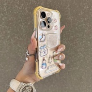 Luxury Airbag Anti-fall DIY Snowman Sticker Phone Case for iPhone16 15 14 13 Pro Max Anti-shock Came