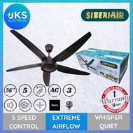 SIBERIAIR 5 Blade Ceiling Fan CF-SA42 Baby Fan (42") & CF-SA56 (56") 5 Speed with Remote Control