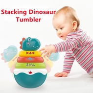 Huanger Stacking Dinosaur Tumbler Roly Poly Doll Baby Toys Rattle Ring Bell Newborn Early Learning E
