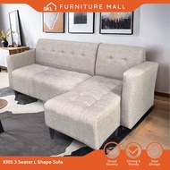 SKL KRIS 3 Seater 7FT L Shape Fabric Sofa Set / L Shape Sofa / Fabric Sofa / Modern Sofa Set