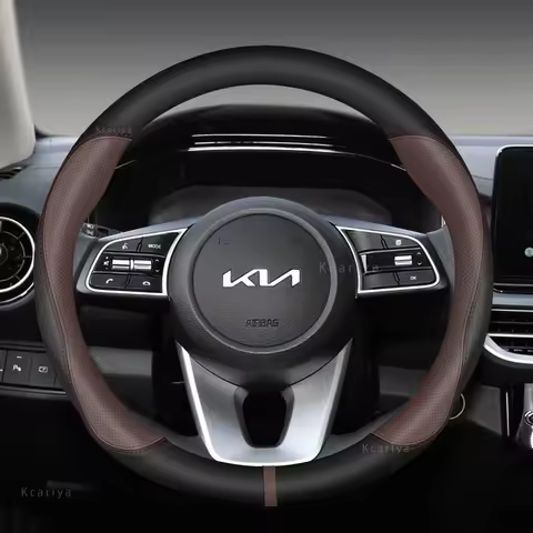 Car Steering Wheel Cover 38cm Leather For KIA K5 KX5 K2 K3 GT Brand Rio Cerato Sportage Stinger EV6 