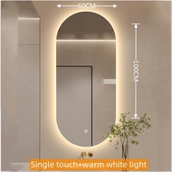 Smart bathroom mirror touch screen bathroom mirror makeup touch warm white light mirror wall mounted