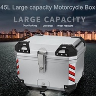 【PREMIUM】45L Motorcycle Box Aluminium Motorcycle universal Storage Box Extra Trunk SANDAR BELAKANG SUITABLE for Top Box