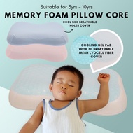 3-10Yrs Memory Foam Children Pillow Core with Cooling Gel Ergonomic Pillow Breathable Cool Silk Pillow Case