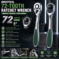 Industrial 72T Curved Handle Ratchet Wrench Reversible Drive Socket Wrench