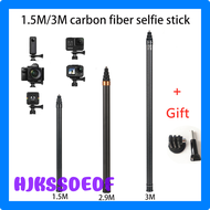 HJSK Koolstofvezel Selfie Stick Voor Insta360 X 3 One X2 Rs Action Camera Extension Stick Dji Action 3/4 Bullet Time Camera Accessoire HJKSSD
