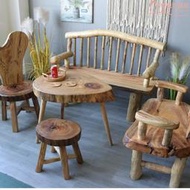 復古實木家具香樟木桌子椅子凳子茶几餐桌民宿茶藝家居裝飾衣帽架