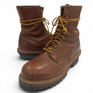 成色極佳 ▼ RED RED WING 4418 鋼頭皮革繫帶伐木靴/工裝靴ブラウン8.5碼 美國製造 男款