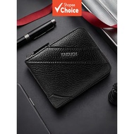 Men Pebbled Pu Leather Zip Around Bifold Wallet, 4 Card Slots 2 Id Windows Zipper Coin Pocket, Busin