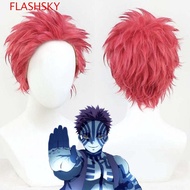 FLASHSKY Akaza Cosplay Wig, Fluffy Anime Demon Slayer Cosplay Wig, Party Natural Synthetic Heat Resi