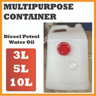 (3L / 5L / 10L) HDPE Clear Plastic Bottle Tank / Water Container Can / Tong Drum / Berkas Air Minyak