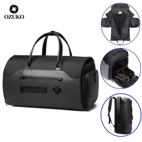 OZUKO Garment bag Multifunction Men Suit Storage Large Capacity Luggage Handbag Male Waterproof Trav