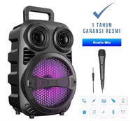 Speaker Bluetooth Karaoke Free Mic 8,5Inchi QS7801/ Salon Aktif Portable Radio Fm Mp3 Super Bass Spe