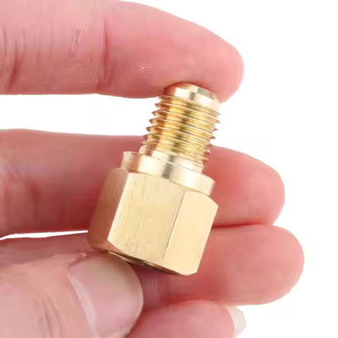 R134A Refrigerant Tank Adapter 1/4" Male to 1/2" Acme Female R134A Brass Vacuum Pump Adapter with AC