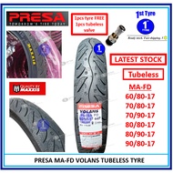 [FOC TUBELESS VALVE] TAYAR TIRES PRESA MAXXIS VOLANS TUBELESS MAFD 70/90/17 80/90/17 60/80/17 70/80/