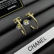 Chanel 香奈兒 雙C 扭紋圈圈耳環outlet