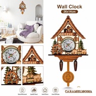 CARAMELOMA Cuckoo Clock, Retro Wooden Wall Clock,  Wall Mounted Non Hourly Chime Decorative Clock Ho