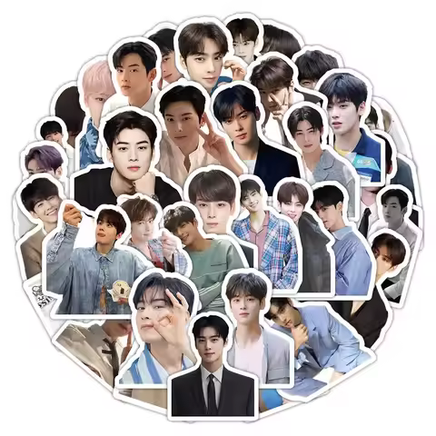 63Pcs Korean Boy Band Member Cha EunWoo Graffiti Stickers Decoration Phone Case Laptop Notebook Skat