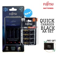 (SG STOCKS) Fujitsu 2Hr Quick Charger High Capacity 4AA rechargeable batteries Bundle