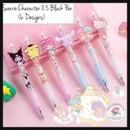 Sanrio Pen 0.5 Black Gel Ink( Pompompurin Melody Kuromi Little Twin Stars Hello Kitty Cinnamonroll)