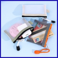 3pcs Mini Pouch Transparent Nylon Mesh Card Bag Portable Lipstick Earphone Key Storage Zip Pouch Mul