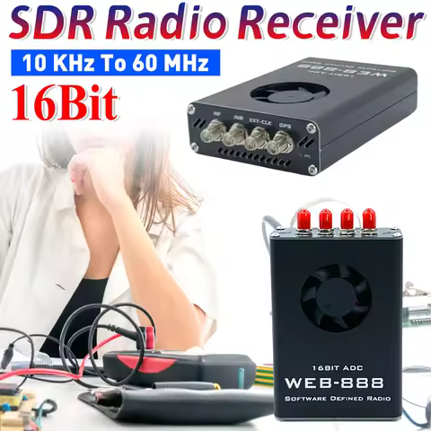 Web-888 16bit ADC 62M Bandwidth DDC Web SDR 10 KHz To 60 MHz HF VHF Web SDR Transceiver Radio GPS Mo