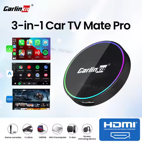 Carlinkit Car TV Mate Pro Wireless CarPlay Android Auto Adapter HDMI In Converter Support TV Sticks