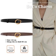 Leather Belts For Men And Women Small Belts 1.8cm CATHIE Small Copper Face Small Genuine Leather Thick blazer, beco Dress