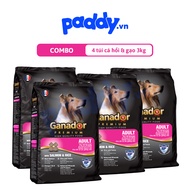[Combo 4] Hạt Ganador Chó Lớn Cá Hồi & Gạo 3kg