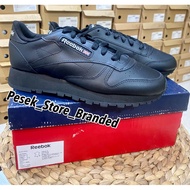 HITAM Reebok Classic Leather Unisex Shoes full Black size 37'5 Only