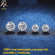 2ct Real Moissanite Earrings 925 Sterling Silver Pass Diamond Tester GRA Certified D Color Round Cut