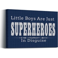 Little Boys are Just Superheroes in Disguise Wall Art Prints Artwork Decor for Superhero Themed Canv