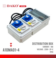 กล่องเพาเวอร์ปลั๊กกระจายไฟ DAKO 2ช่อง แบบล็อคได้ 16A 2P+E IP44 A10MA01-4