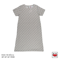 เสื้อแตงโม (SUIKA) - คอปาดเดรสแขนสั้นลายลายดอกไม้ (M.DC-110)