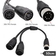 One Point Two Audio MIDI7 Core 7Pin Din Male to 2 Pcs 7 Pin Din Female Hole Cable 0.5m Data Cable