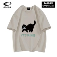OMOS 260GSM Oversized T-Shirt Cat