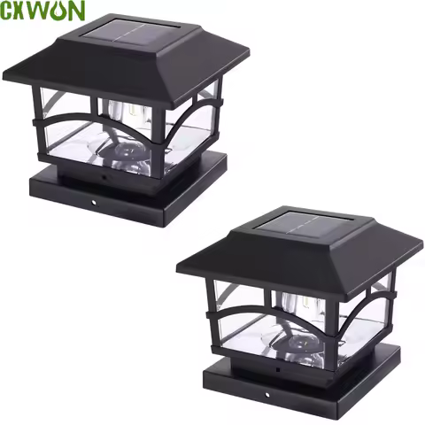 Solar Outdoor Post Cap Lights 4x4 5x5 6x6 Bright LED Light for Fence Deck Garden or Patio Posts Wate