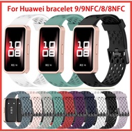 Hole style U buckle Silicone Watch Band For Huawei bracelet 9/9NFC/8/8NFC Sport Watch Strap Comforta