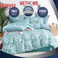 CADAR KARTUN 5D (7IN1) SET WITH COMFORTER 100% COTTON BEDSHEET QUEEN & KING PREMIUM QUALITY