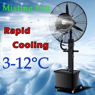 Mist Water Spray Cooling Stand Fan, Misting Industrial Fan with Water Mist air Conditioning Humidifi