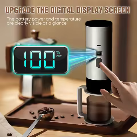 B64B-3In1 Cordless Electric Coffee Maker Work Portable 3In1 Coffee Maker 72W 12V Espresso Machine Fo