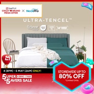 NeckPro Ultra Tencel Fitted Bedsheet Set | 1400 Thread Count OEKO-TEX | Fits Up To 14 Inches (35cm) 