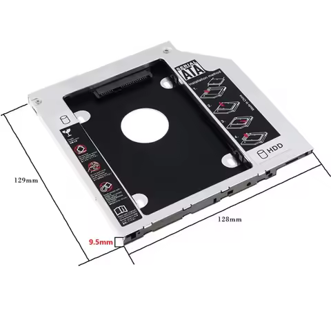 SATA 9.5mm 2nd HDD SSD Hard Drive Optical bay Caddy for Lenovo IdeaPad 500-15ACZ 500-15ISK 100 110-1