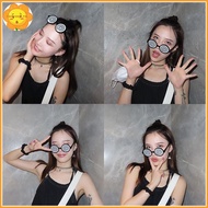 VASTJI New Cosplay Glasses Vertigo Pattern Funny Decorative Glasses Anime Dizzy Eyeglasses Birthday 