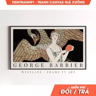 Wall painting, Art Deco Frame TV Art Vintage Art Eclectic, comes with hanging nails, prints upon req