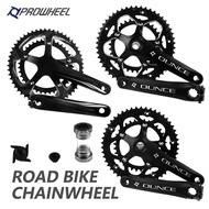 PROWHEEL Road Hollow Double Sprockets Crankset 50T-34T 53T-39T 170mm Crank 110/130 BCD Bottom Bracke